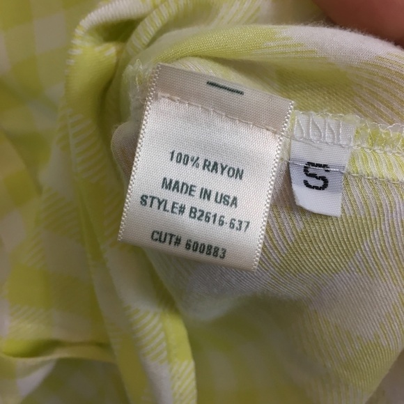 Bella Dahl Anthro Yellow Checkered Plaid Top - Picture 6 of 7